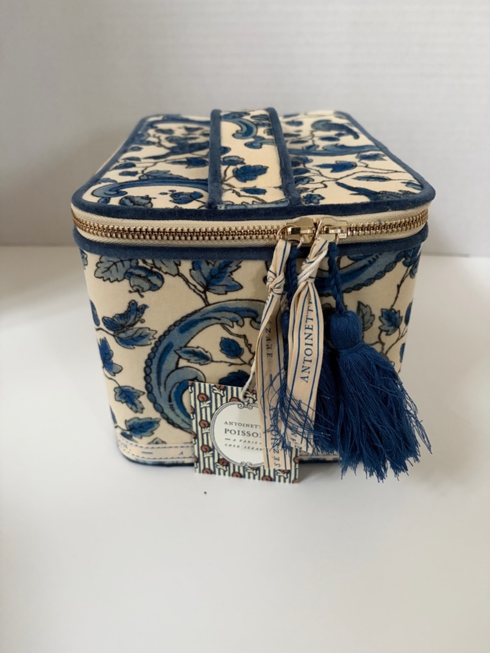 Sezane Jewelry Organizer Case Blue Birds Travel Storage Antoinette Poisson Gift - Picture 4 of 15